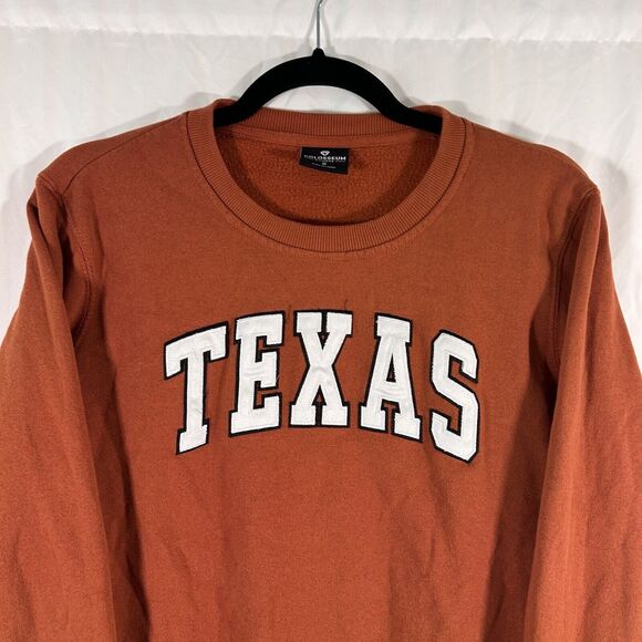 Texas Longhorns Sweater Women's Small Orange Crew Neck Wrist Patch Pullover - Picture 2 of 10